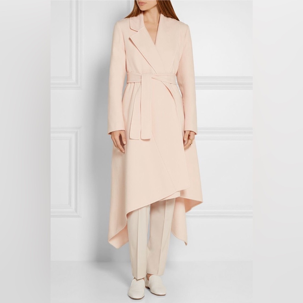 Oscar de la Renta powder pink virgin wool trapeze coat - size 12